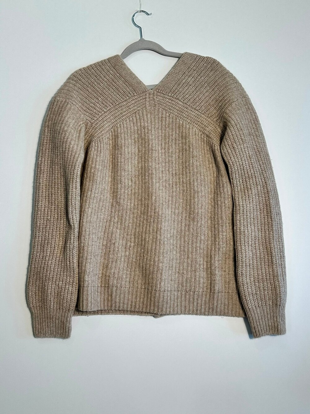 ARMEDANGELS Beige Chunky Rib Knit Button Cardigan Sweater Size S - Picture 3 of 5